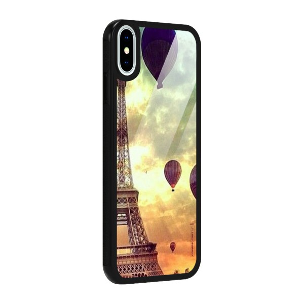 Artsy Hot Balloon And Tower Glass Back Case for iPhone XS