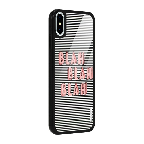 Blah Stripes Glass Back Case for iPhone XS