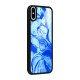 Blaze Blue Marble Texture Glass Back Case for iPhone XS