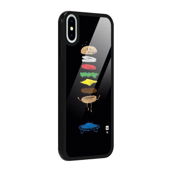 Burger Jump Glass Back Case for iPhone XS