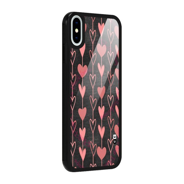 Chain Of Hearts Glass Back Case for iPhone XS