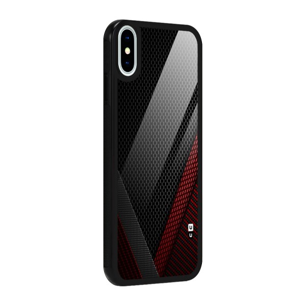 Classy Black Red Design Glass Back Case for iPhone XS