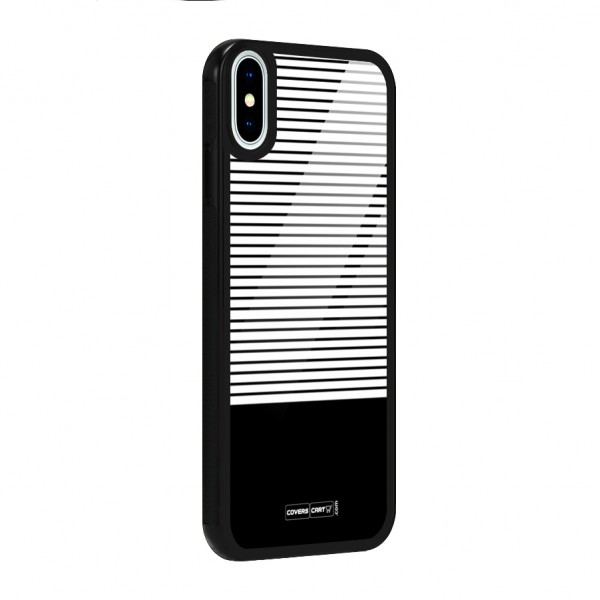 Classy Black Stripes Glass Back Case for iPhone XS