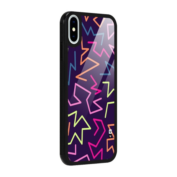 Colored Lines Glass Back Case for iPhone XS