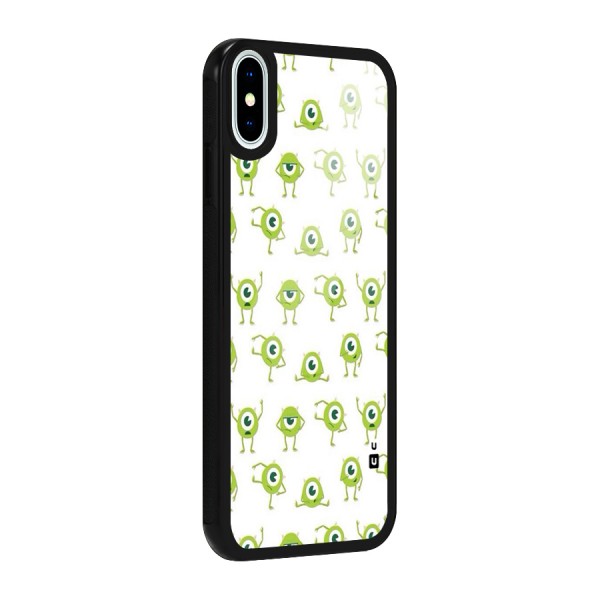 Crazy Green Maniac Glass Back Case for iPhone XS