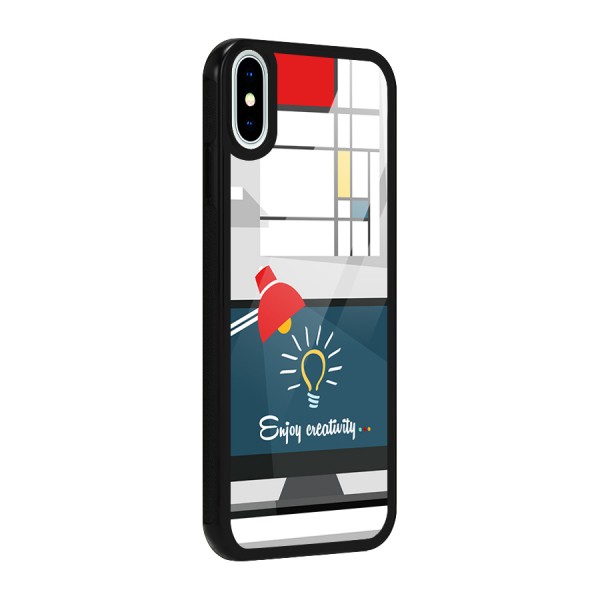 Creative Workspace Design Glass Back Case for iPhone XS