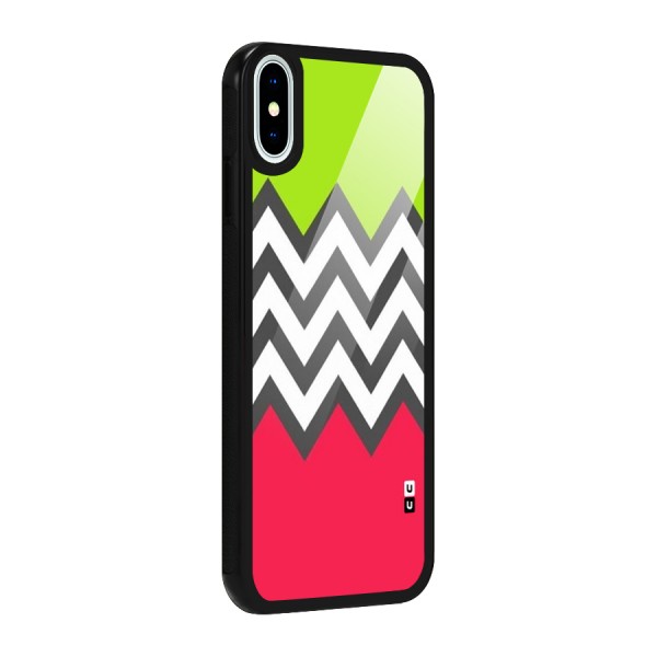 Cute Chevron Glass Back Case for iPhone XS