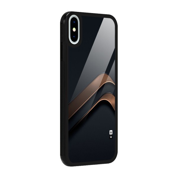 Dark Gold Stripes Glass Back Case for iPhone XS