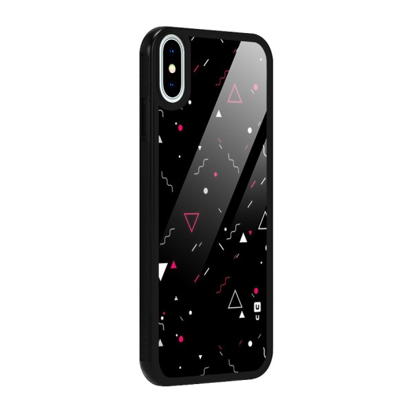 Dark Shapes Design Glass Back Case for iPhone XS