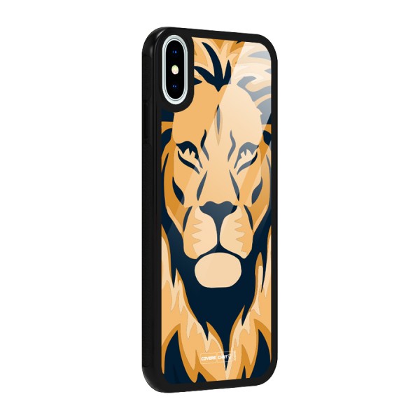 Designer Lion Glass Back Case for iPhone XS