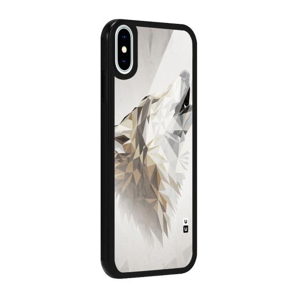 Diamond Wolf Glass Back Case for iPhone XS