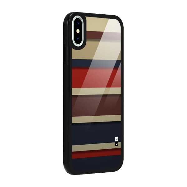 Elegant Stripes Pattern Glass Back Case for iPhone XS