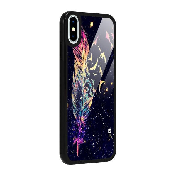 Feather Bird Fly Glass Back Case for iPhone XS