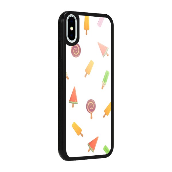 Ice Cream Colors Glass Back Case for iPhone XS