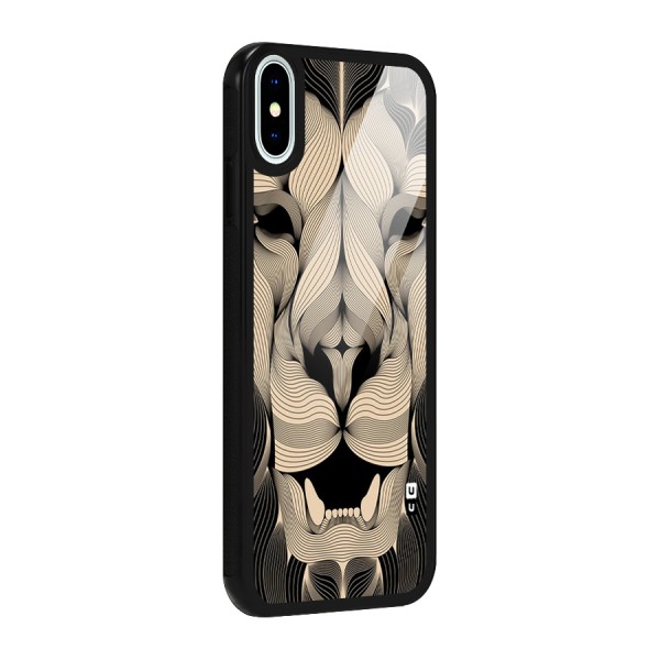 Lion Shape Design Glass Back Case for iPhone XS