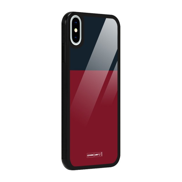 Maroon and Navy Blue Glass Back Case for iPhone XS