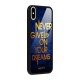 Never Give Up Glass Back Case for iPhone XS