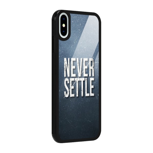 Never Settle Glass Back Case for iPhone XS
