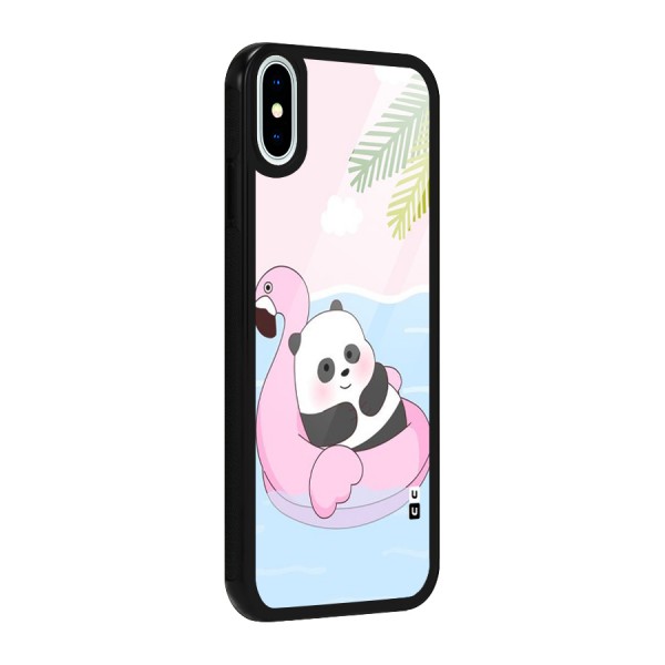 Panda Swim Glass Back Case for iPhone XS