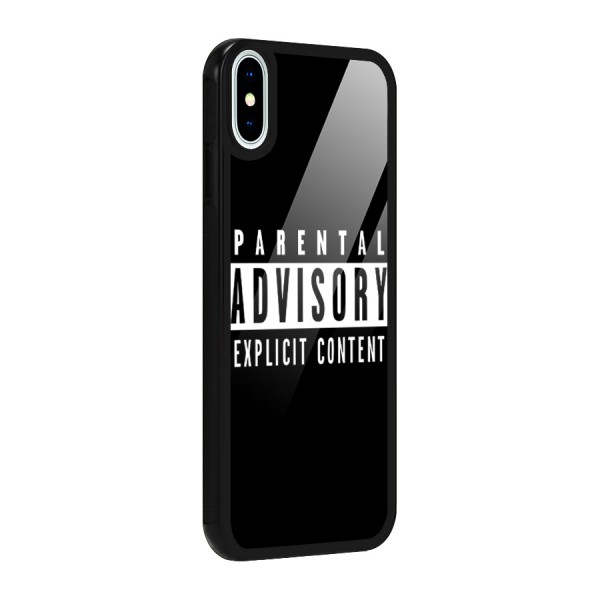 Parental Advisory Label Glass Back Case for iPhone XS