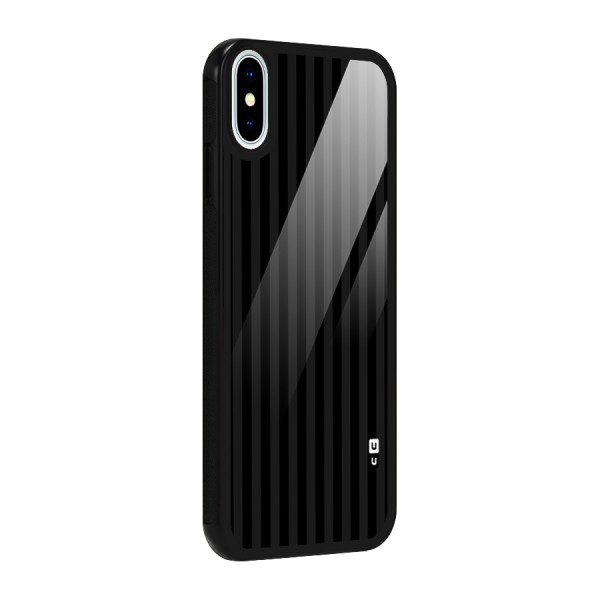 Pleasing Dark Stripes Glass Back Case for iPhone XS