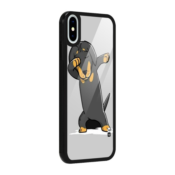 Puppy Dab Glass Back Case for iPhone XS