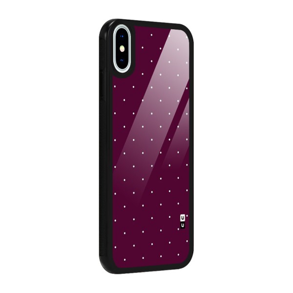 Purple Polka Glass Back Case for iPhone XS