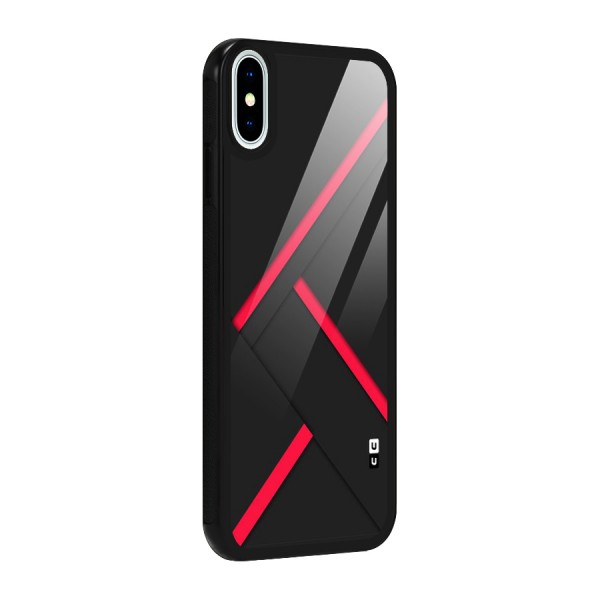 Red Disort Stripes Glass Back Case for iPhone XS