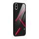 Red Disort Stripes Glass Back Case for iPhone XS