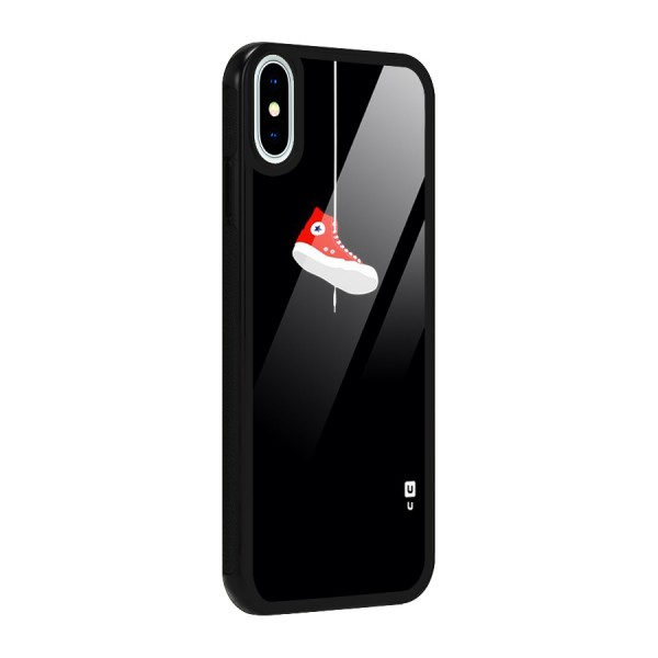 Red Shoe Hanging Glass Back Case for iPhone XS