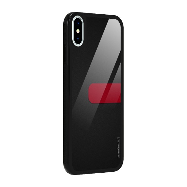 Single Red Stripe Glass Back Case for iPhone XS