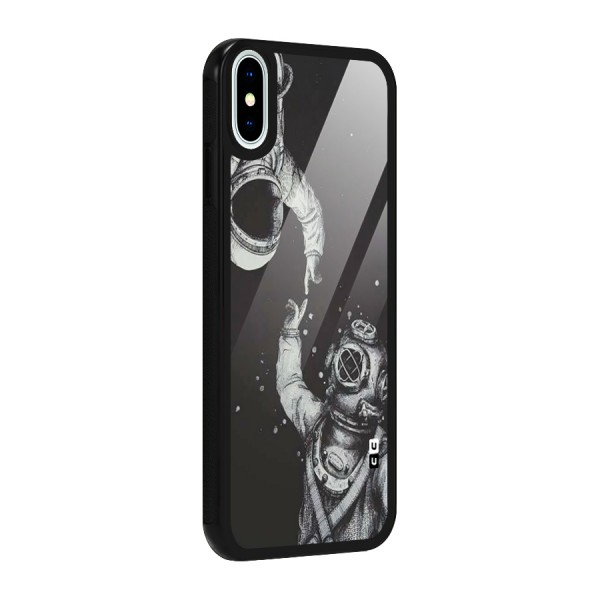 Space Meeting Glass Back Case for iPhone XS