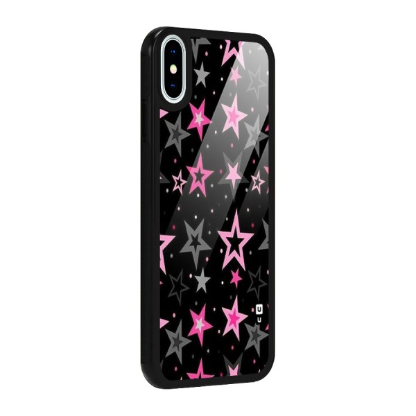 Star Outline Glass Back Case for iPhone XS
