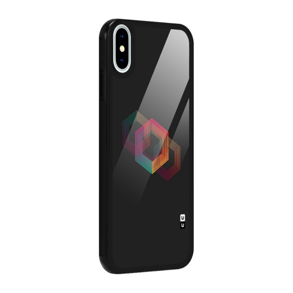 Tri-hexa Colours Glass Back Case for iPhone XS