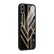 Tri Lines Gold Glass Back Case for iPhone XS