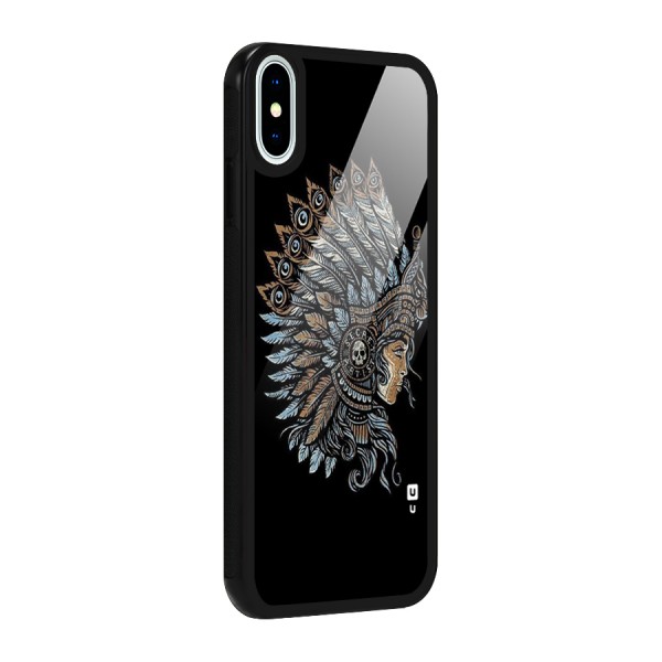 Tribal Design Glass Back Case for iPhone XS