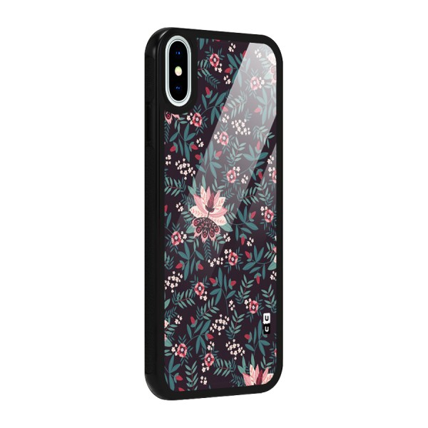 Very Leafy Pattern Glass Back Case for iPhone XS