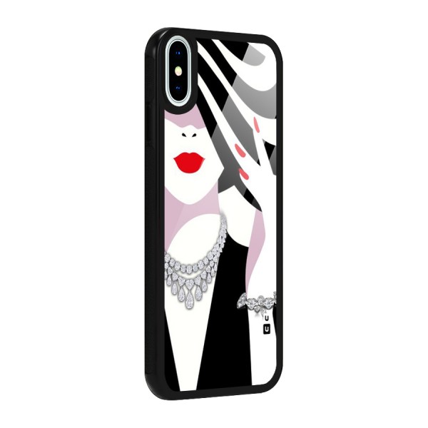 Women Beauty Glass Back Case for iPhone XS