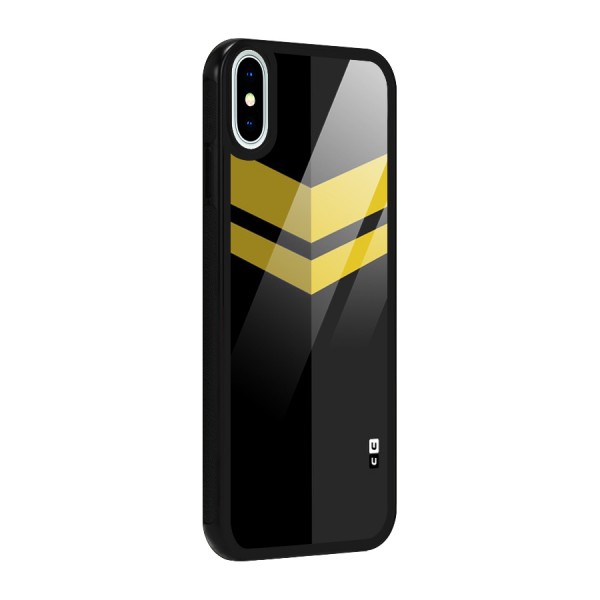 Yellow Lines Glass Back Case for iPhone XS