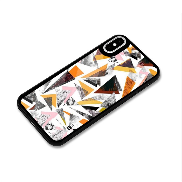 Abstract Sketchy Triangles Glass Back Case for iPhone XS