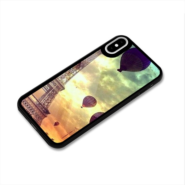 Artsy Hot Balloon And Tower Glass Back Case for iPhone XS