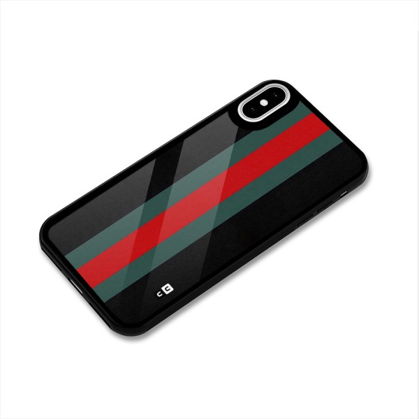 Basic Colored Stripes Glass Back Case for iPhone XS