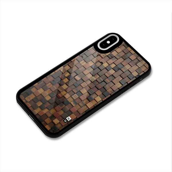 Blocks Of Wood Glass Back Case for iPhone XS