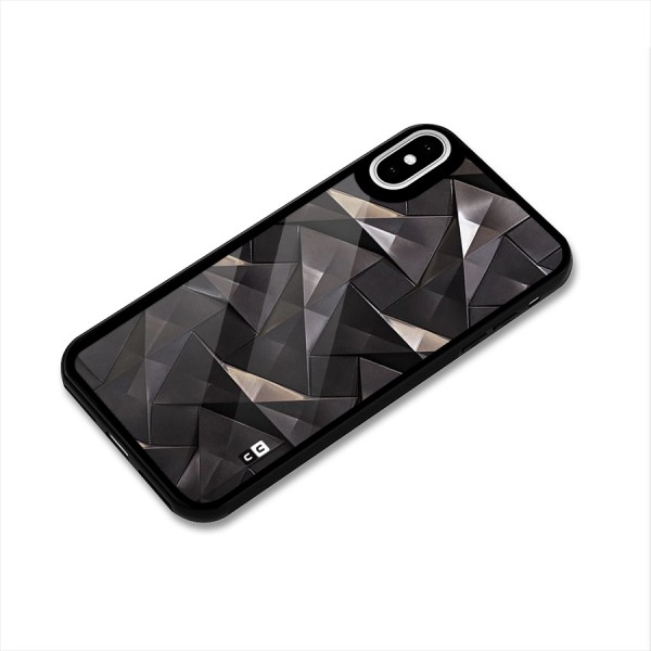 Carved Triangles Glass Back Case for iPhone XS