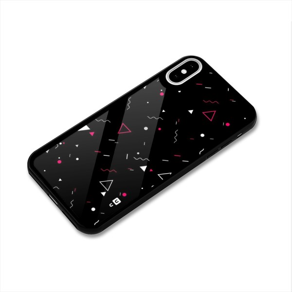 Dark Shapes Design Glass Back Case for iPhone XS
