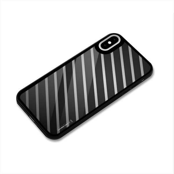 Grey And Black Stripes Glass Back Case for iPhone XS