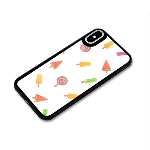 Ice Cream Colors Glass Back Case for iPhone XS