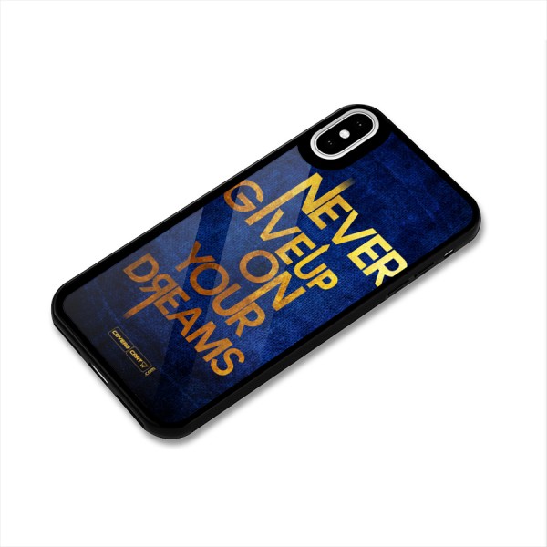 Never Give Up Glass Back Case for iPhone XS