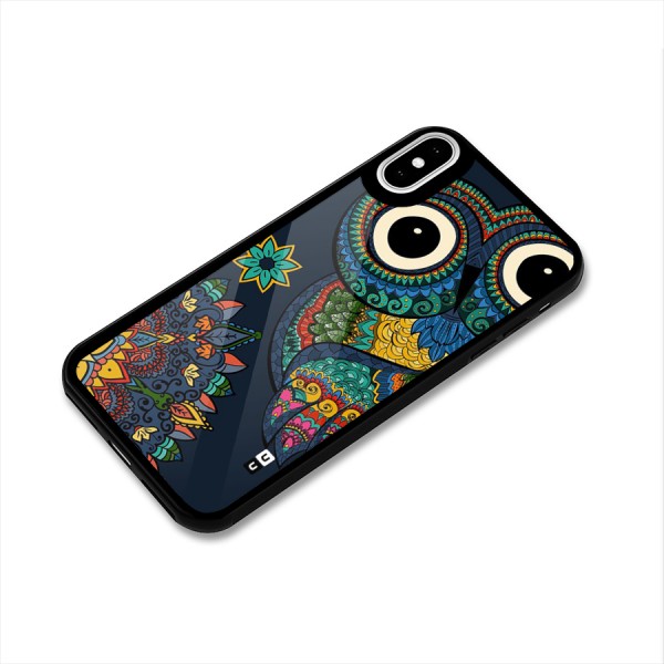 Owl Eyes Glass Back Case for iPhone XS