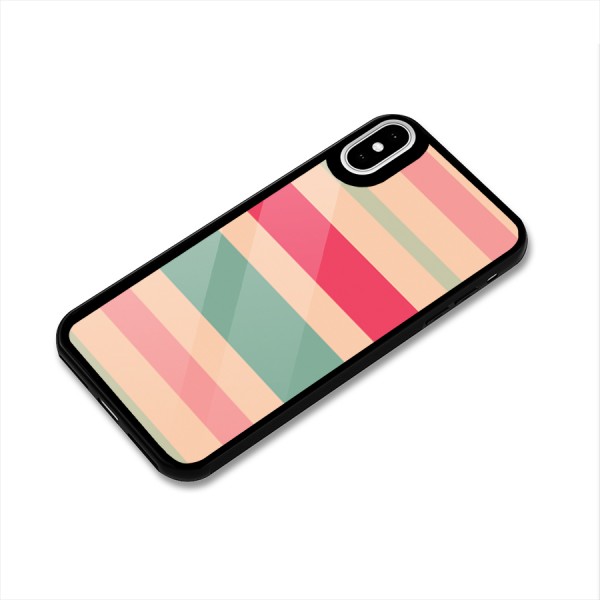 Pastel Stripes Vintage Glass Back Case for iPhone XS